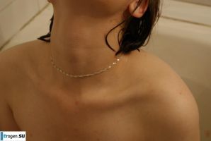The girl in the bathroom plays with wax. Thumbnail 32