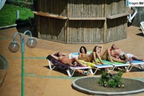 Girls sunbathe topless near the pool. Part 2. Thumbnail 25