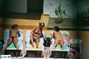 Girls sunbathe topless near the pool. Part 2. Thumbnail 29