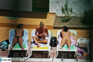 Girls sunbathe topless near the pool. Part 2. Thumbnail 32