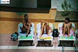 Girls sunbathe topless near the pool. Part 2. Thumbnail 38