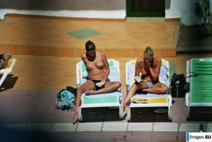 Girls sunbathe topless near the pool. Part 2. Thumbnail 7