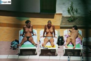 Girls sunbathe topless near the pool. Part 3. Thumbnail 8