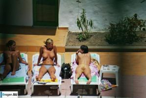 Girls sunbathe topless near the pool. Part 3. Thumbnail 9