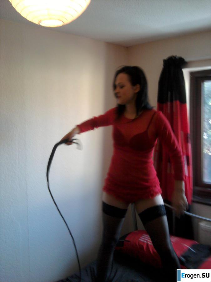 Pretty brunette in stockings. Slide 29