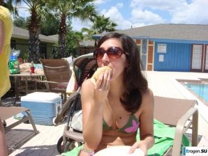 Smiling brunette with everlasting nipples. Part 4. Thumbnail 37