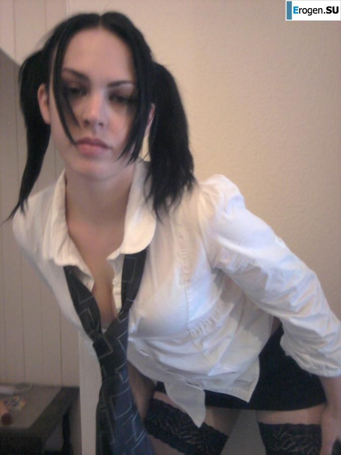 Pretty brunette in stockings. Part 2. Slide 25