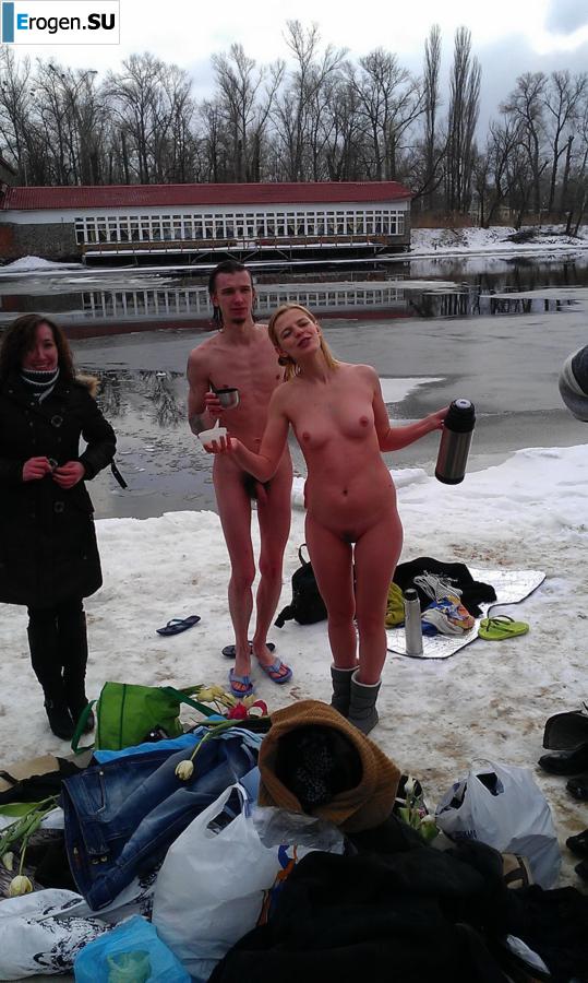 Ukrainian nudists in winter. Part 4. Slide 17