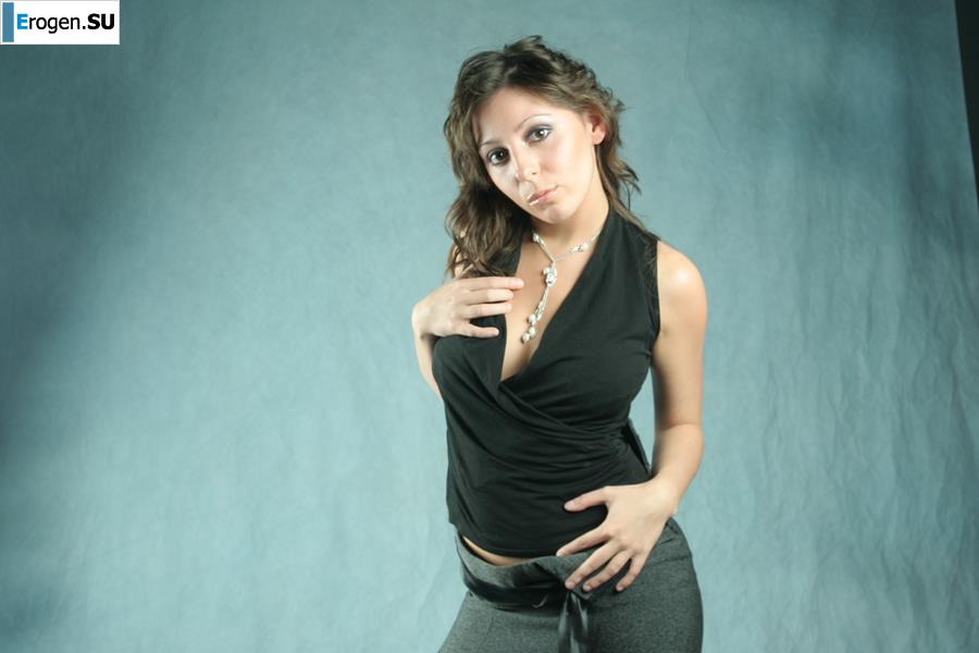 Charming brunette in a home and studio photo shoot. Part 2. Slide 29