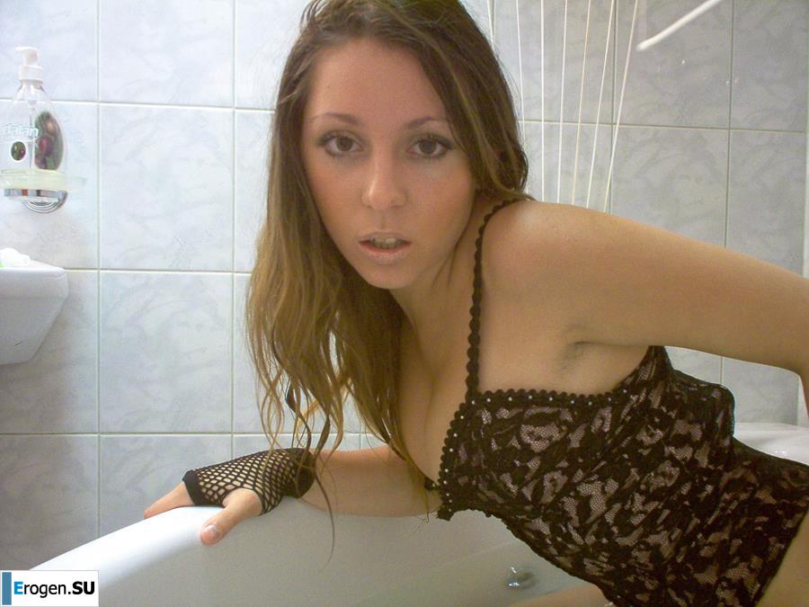 Charming brunette in a home and studio photo shoot. Part 3. Slide 40
