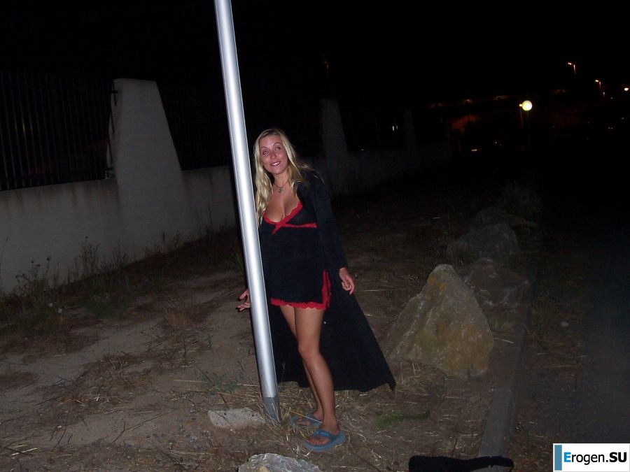 stripper in the courtyard with her boyfriend. Slide 25