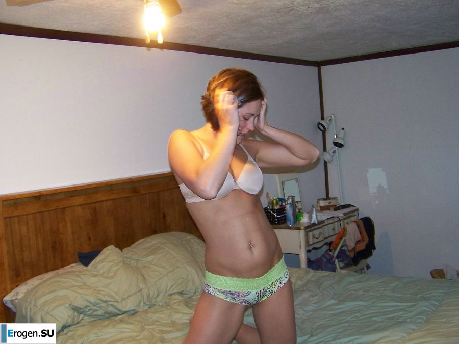 Beautiful slim brunette masturbates during sex. Slide 24
