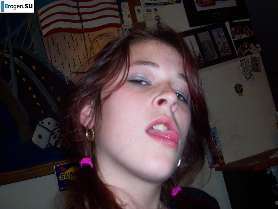 The naughty redhead girl undressed and engaged in passionate sex. Slide 7