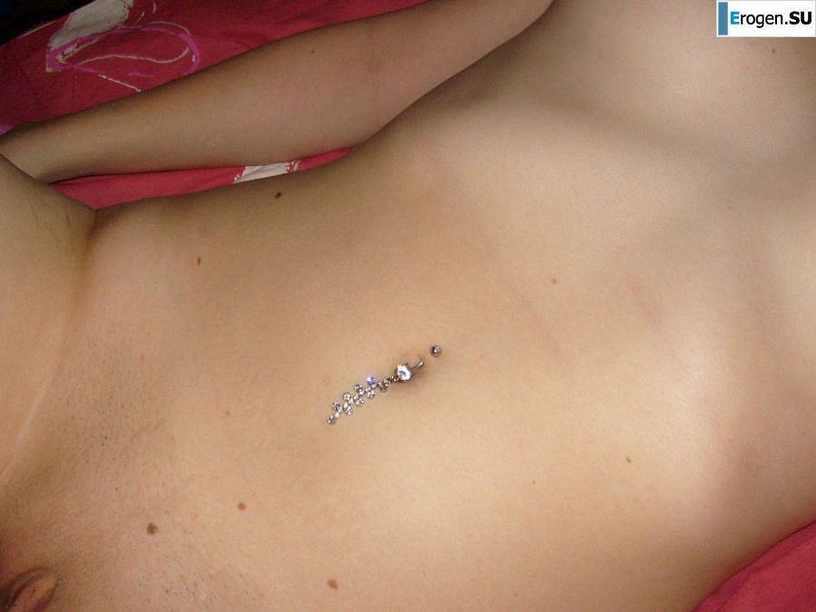 The blonde opened her labia and showed a wet vagina. Slide 24