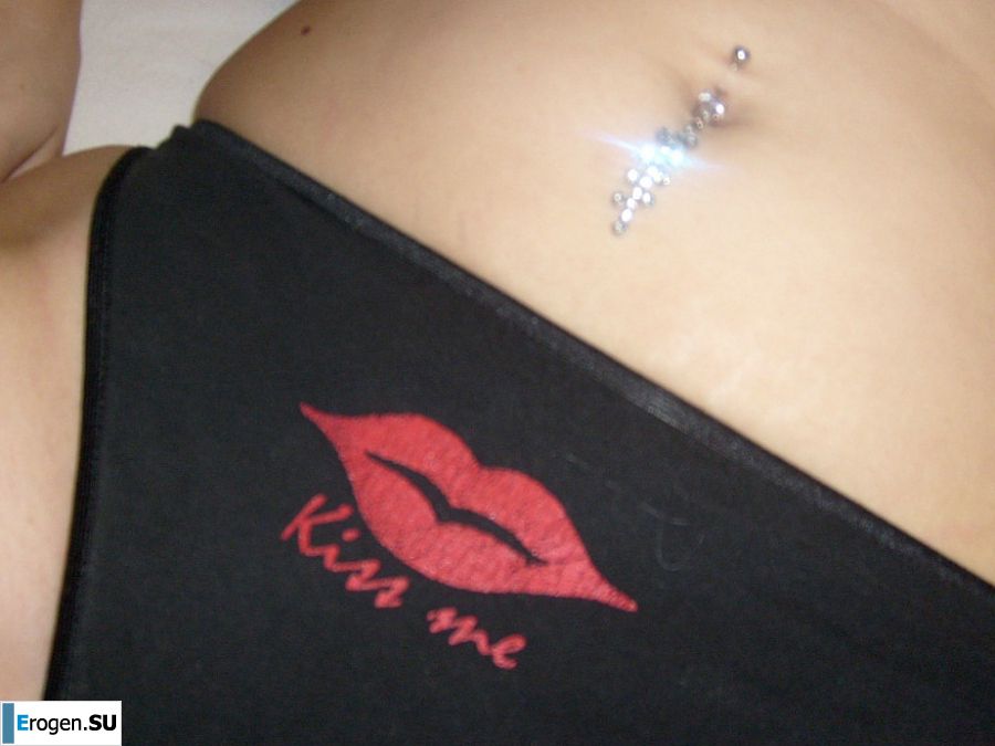 The blonde opened her labia and showed a wet vagina. Slide 34
