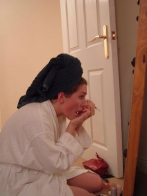 A woman spreads her legs on the bed and in the bathroom. Part 3. Thumbnail 13