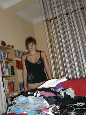 An appetizing student took off everything and showed a shaved pussy. Thumbnail 20