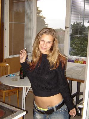 A young student showed panties and a small breast. Thumbnail 9