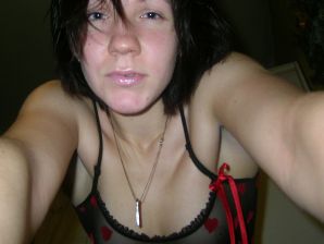 A naughty brunette with small breasts poses at the mirror. Thumbnail 6
