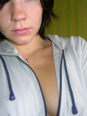 A naughty brunette with small breasts poses at the mirror. Thumbnail 8