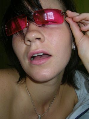 A naughty brunette with small breasts poses at the mirror. Thumbnail 9