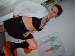 Role games of a bright brunette in a short skirt and her boyfriend. Thumbnail 24