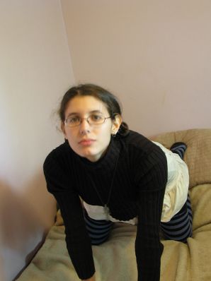 A pretty student is fingering a pussy and showing her labia. Thumbnail 28