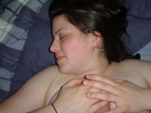 A naked girl shows her breasts, but is shy. Thumbnail 10