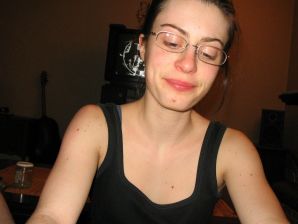 A girl with a furry pussy masturbates in front of a guy. Thumbnail 11