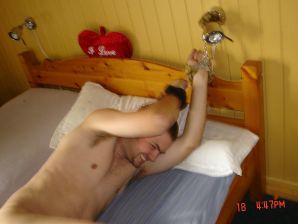 A blue-eyed minx with a pierced nipple plays with her panties. Part 2. Thumbnail 54
