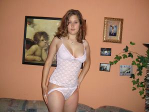A young chick with delicious breasts poses in lace underwear. Part 2. Thumbnail 36