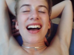 A woman caresses herself spreading her legs apart on the camera. Thumbnail 13