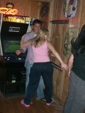 A blonde in pink panties drank and spread her legs in a billiard club. Part 2. Thumbnail 32