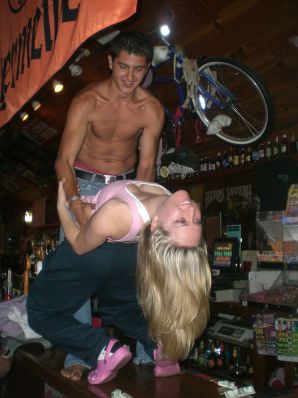 A blonde in pink panties drank and spread her legs in a billiard club. Part 2. Thumbnail 39