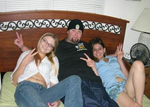 Girlfriends shamelessly have sex with a guy. Thumbnail 3