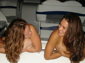 Boys licked a girlfriend's huge breasts at a party. Part 2. Thumbnail 33