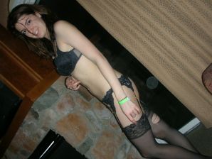 A young woman in red drank and undressed on camera. Thumbnail 39