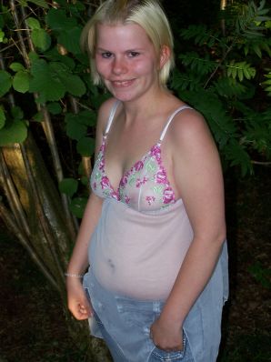 Appetizing magnificent blonde spread her legs right on the grass. Part 2. Thumbnail 2