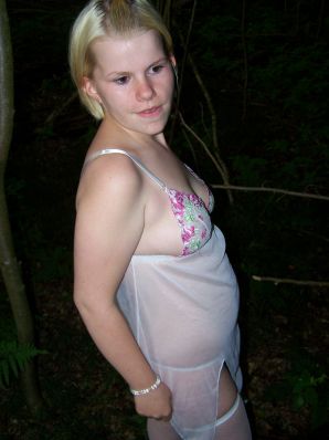 Appetizing magnificent blonde spread her legs right on the grass. Part 2. Thumbnail 20