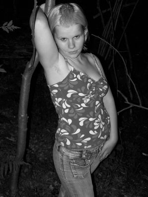 Appetizing magnificent blonde spread her legs right on the grass. Part 2. Thumbnail 34