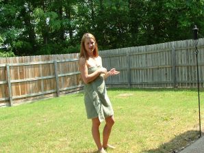 A blonde with a beautiful figure poses naked on the lawn. Part 4. Thumbnail 19