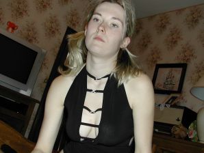 A blonde with a thin waist poses in front of her husband in the car and at home. Part 3. Thumbnail 15