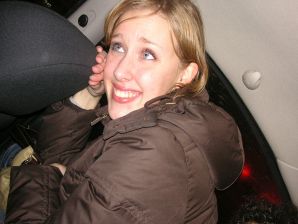A sexy girl lights up at a party in fishnet stockings. Thumbnail 5
