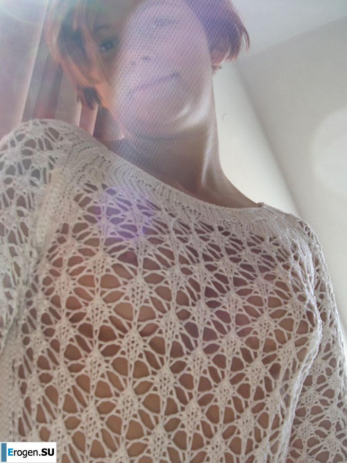 Naughty red-haired girl in pink panties fingering nipples. Slide 22