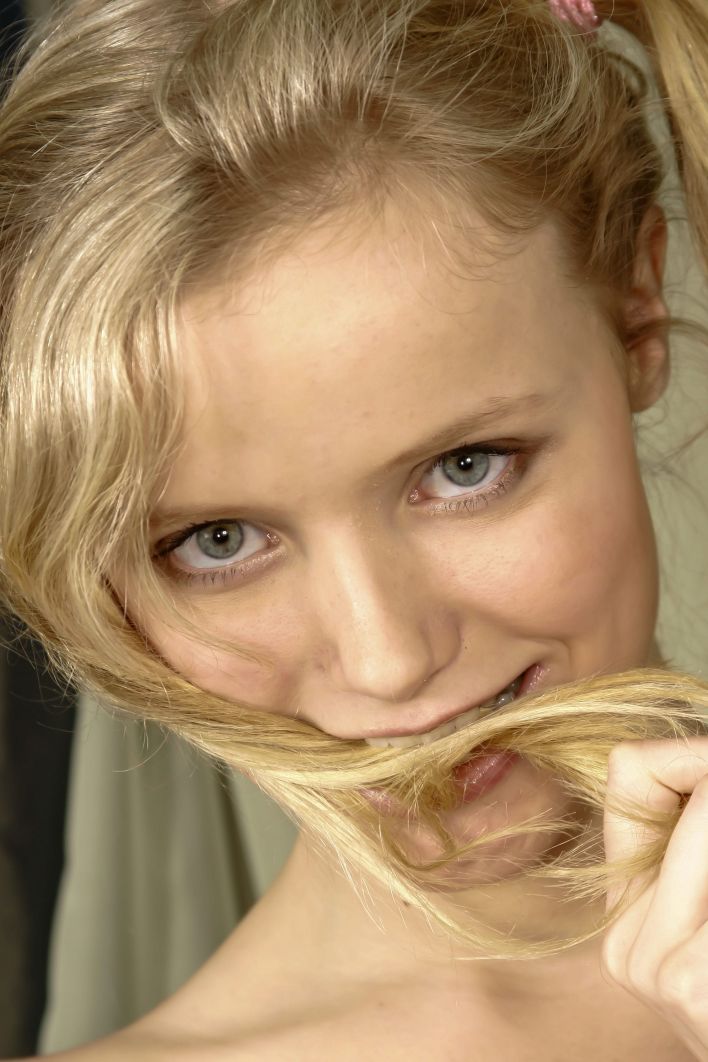 Yana F in Sexy Blonde Pig Tails. Миниатюра 21