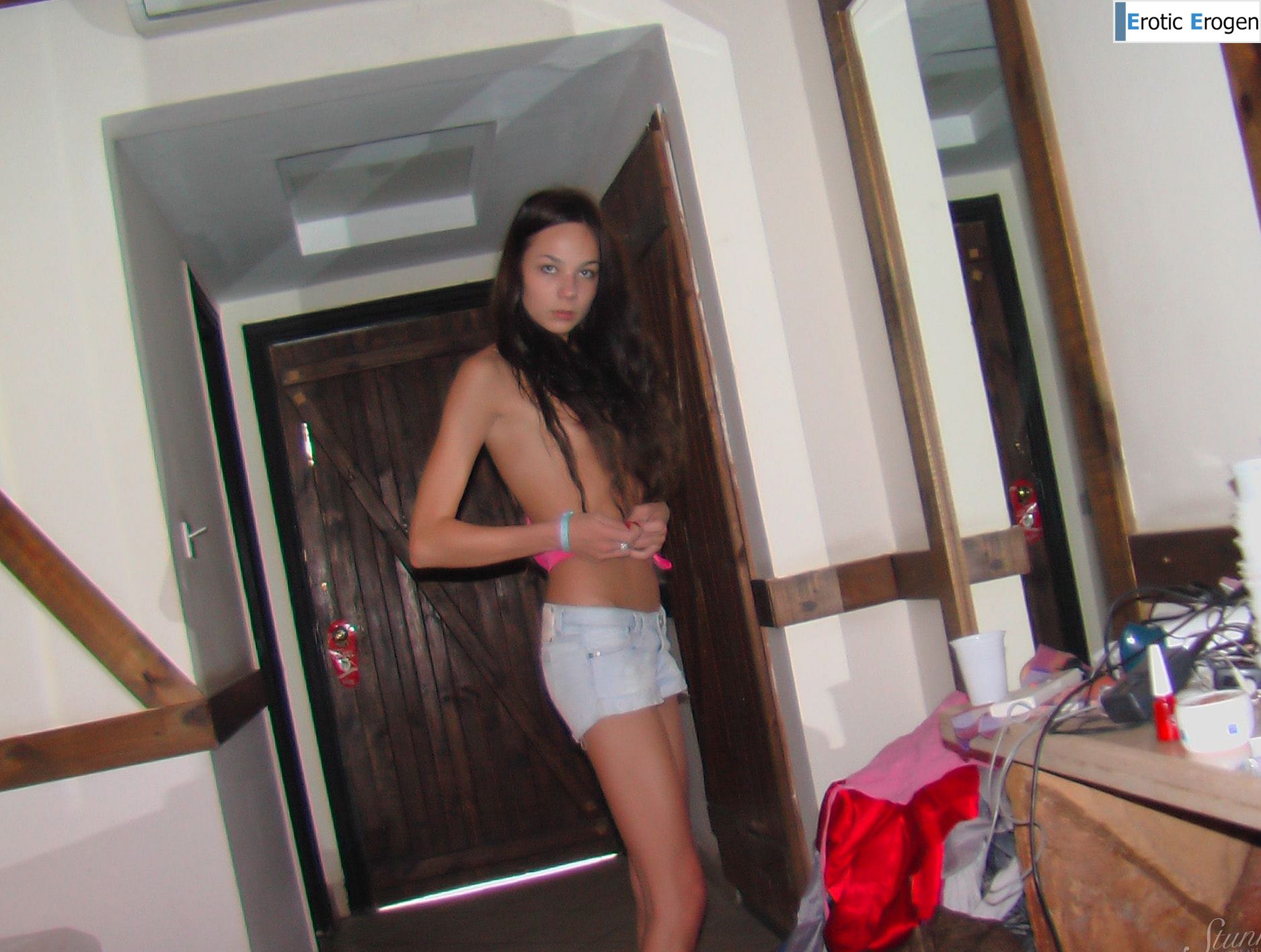Julia P in Bedroom Undressing. Slide 1